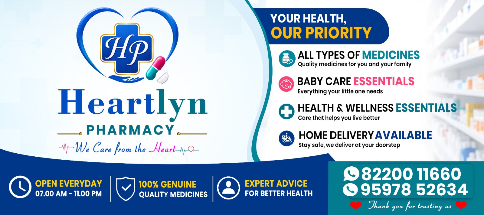 Heartlyn Pharmacy services, hours and contact information